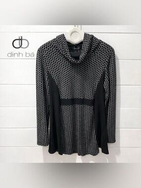 Black and grey cowl neck tunic – DINH BA – Size XL
